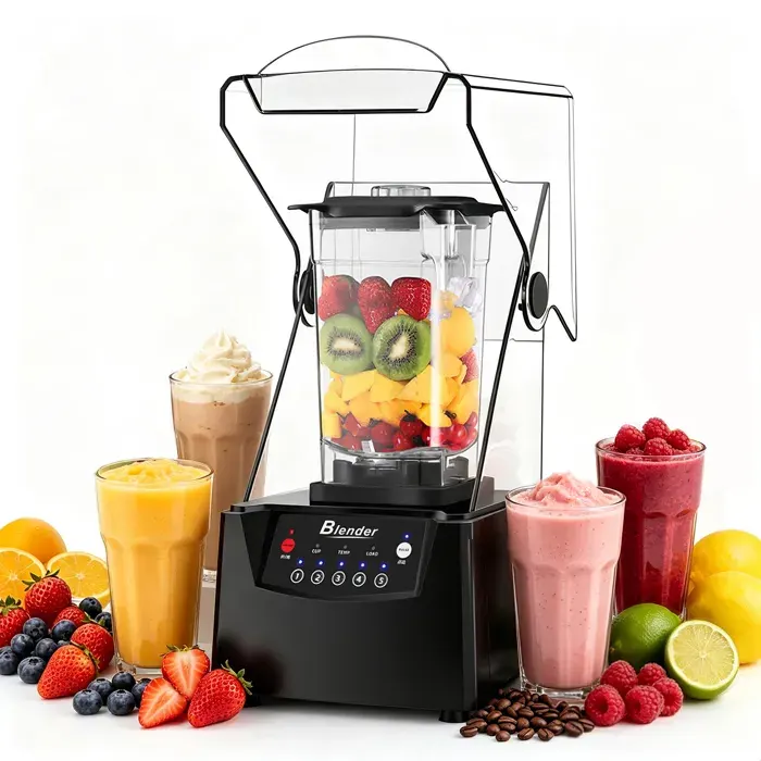 Machine a Granita 2000W grande capacité de 2L lames en acier allié double couche 5 vitesses base à ventouse antidérapante.