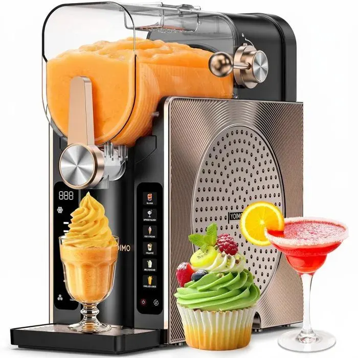 Machine à Granité 7 en 1 - Capacité 2.6 L - Machine à glace - Affichage LED - Congélation rapide - 7 Programmes -Or