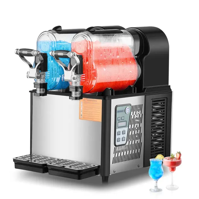 Machine à Granité - DUOKU - XRJ3LX2 - 2 Réservoirs de 3L - Acier Inoxydable - 15 Paramètres