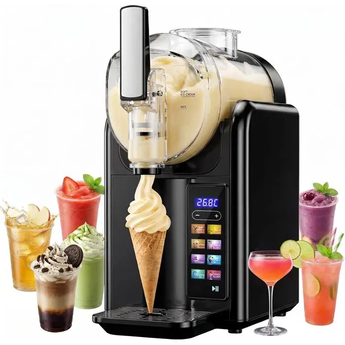 Machine À Granité Slush Machine 2L Machine À SlushMachine À Granité Avec Écran Led 7-In-1 Slush Machine Permet De Réaliser Des Gl