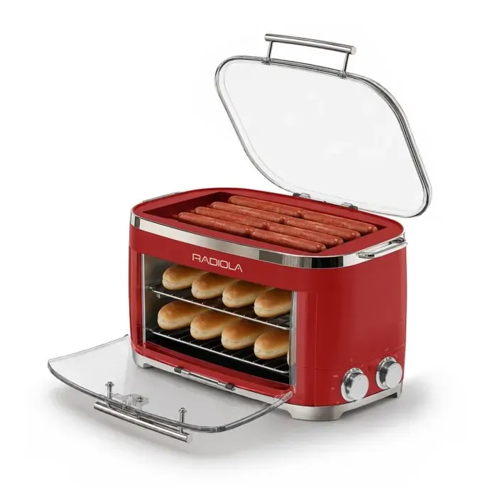 Machine à hot-dogs - RADIOLA - Dogdog Red - 5 rouleaux chauffants - 260 W - Rouge