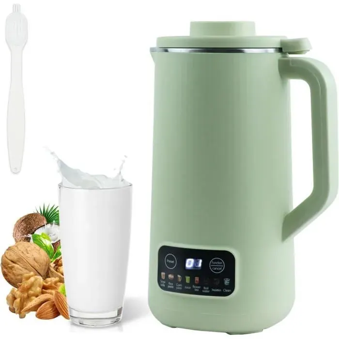 Machine à Lait de SojaBlender chauffantMachine à Lait de Noix de 600ml avec 10 Lames de FeuillesBlender Multifonctions.[Q535]