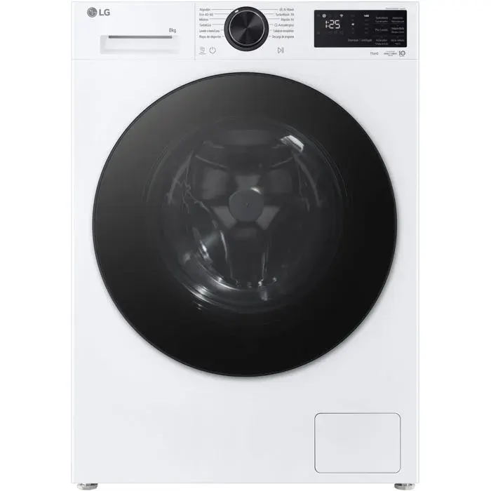 Machine à laver blanche à chargement frontal - LG - 1200 tr/min - Wi-Fi - AI DD™ - Affichage LED