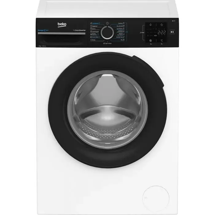 Machine à laver blanche - Beko - 1400 tr/min - Silent System - SteamCure - Lavage rapide 14 min - Affichage LED