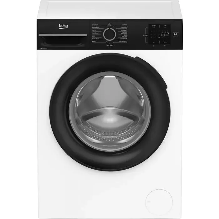 Machine à laver blanche - Beko - Essorage 1000 tr/min - Traitement à la vapeur - Départ différé - Lavage rapide