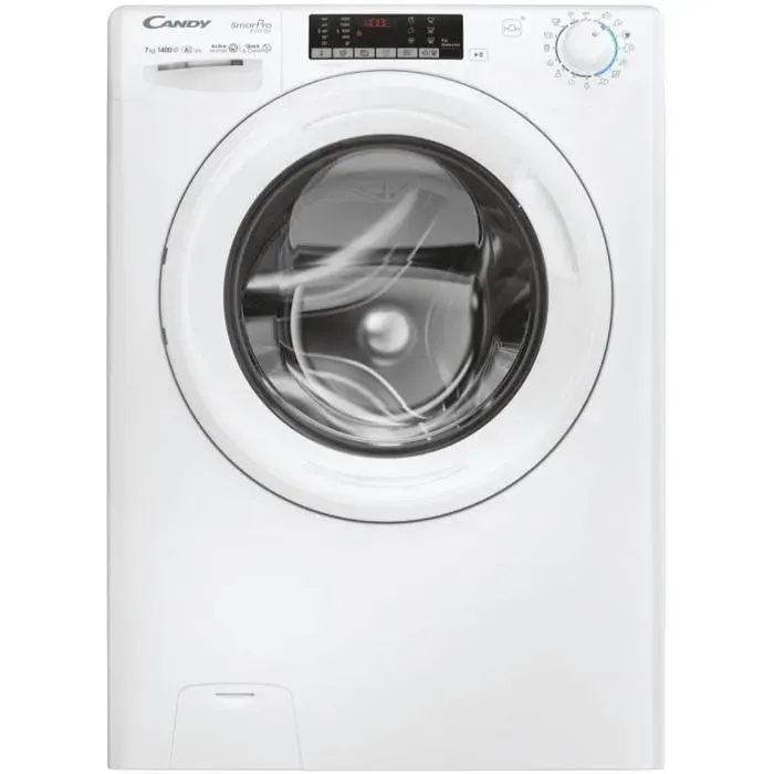 Machine à laver blanche - Candy - 1400 tr/min - Wi-Fi - Démarrage différé - Lavage rapide 14/30/44 min