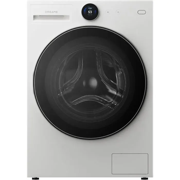 Machine à laver blanche - Dreame - 11 kg - 1400 tr/min - Wi-Fi - Commande tactile - Écran TFT - Traitement à la vapeur
