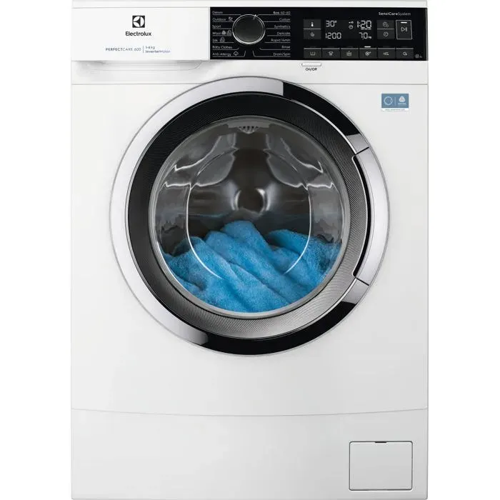 Machine à laver blanche - Electrolux - 1200 tours/min - Commande électronique et tactile - Traitement à la vapeur