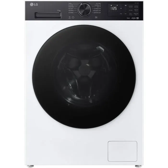 Machine à laver blanche - LG - 11 kg - 1400 tr/min - Wi-Fi - Traitement à la vapeur - Silent System+ - AI DD™