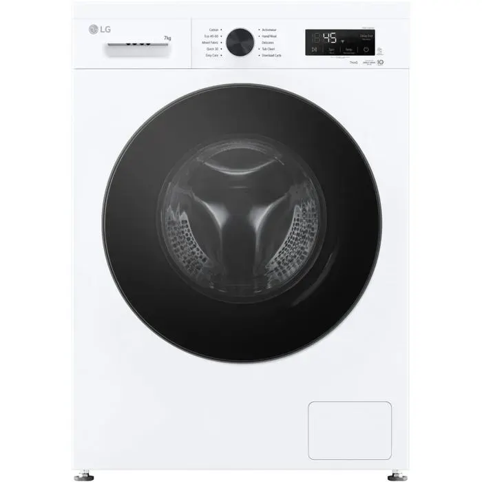 Machine à laver blanche - LG - 1200 tours/min - Wi-Fi - AI DD™ - Lavage rapide 30 min - Silent System