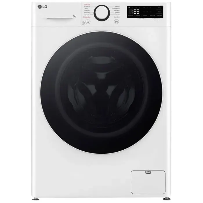 Machine à laver blanche - LG - 1200 tr/min - AI DD™ - AI Wash - Silent System - Smart Diagnosis - Lavage rapide 14 min