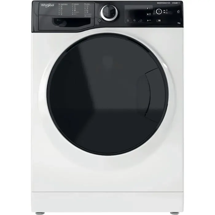 Machine à laver blanche - Whirlpool - 1200 tr/min - Technologie 6th Sense - Traitement à la vapeur - Départ différé