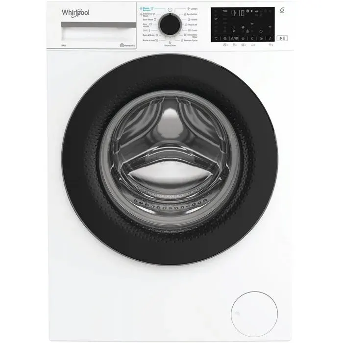 Machine à laver blanche - Whirlpool - 1400 tr/min - Wi-Fi - Traitement à la vapeur - Silent System - Départ différé