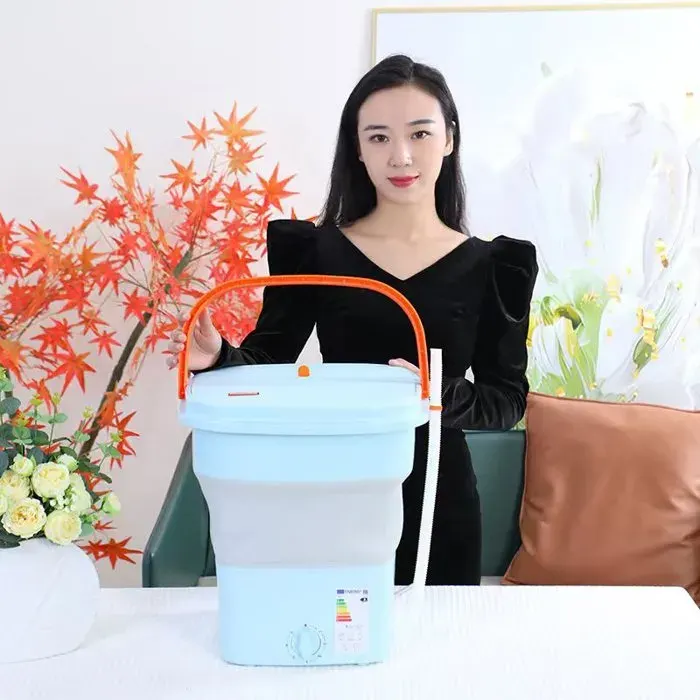 Machine à laver pliable de 12 litres - Design compact stérilisation à la lumière violette bleu
