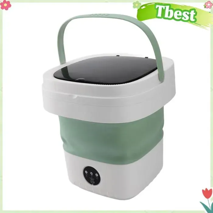 Machine à laver pliable - TBEST - 12 L - Portable et pliable - LED bleu intégré - Prise UE — coloris Vert