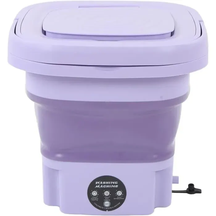 Machine À Laver Portable 8L Faible Bruit Pliant Mini Machine À Laver Déshydrateur Intégré Machine À Laver Automatique Seau [H1203]