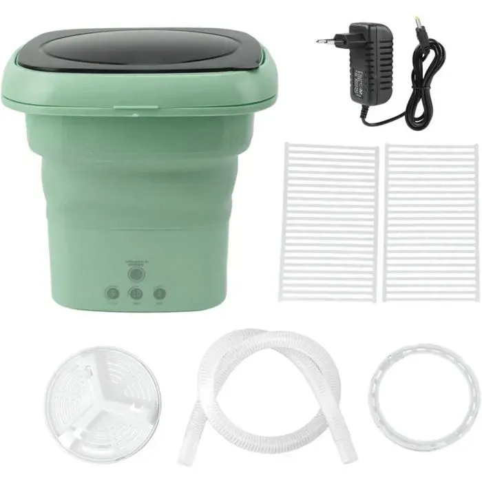 Machine à laver portableMachine à laver pliable Mini seau Portable avec couvercle noir pour camping-car voyage appartement p