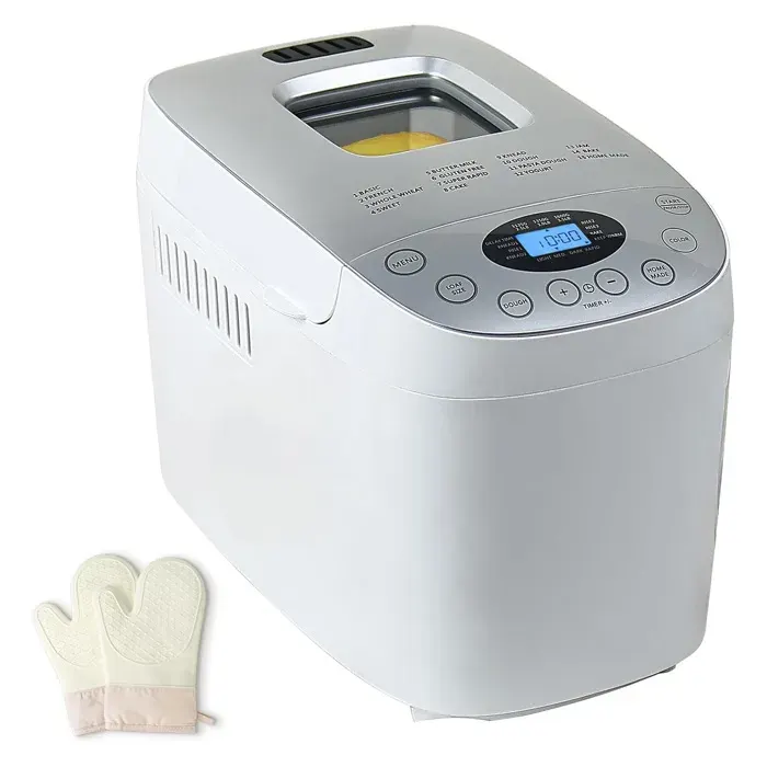 Machine à pain domestique intelligente multifonction entièrement automatique pour la cuisson de la pâte du pain et des gâteaux — coloris Gris