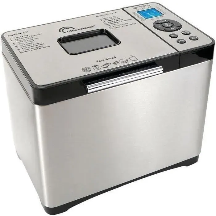 Machine à pain - LITTLE BALANCE - Easy 2 L - 12 programmes - Inox - 750 g - 15 heures - Maintien au chaud 60 min
