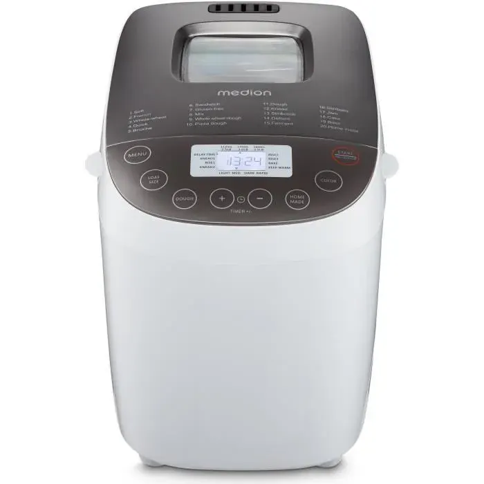 Machine à Pain - MEDION - 50080151 - 950 W - 19 programmes - Hublot - Blanc
