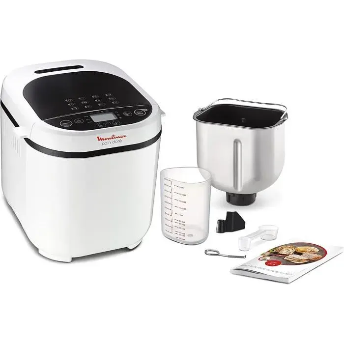 Machine à Pain - Moulinex - OW210130 - 12 Programmes - 720 Watts - Plastique Blanc