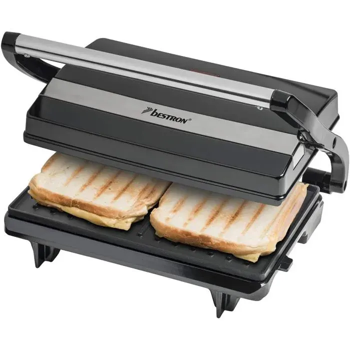 Machine A Panini Avec Bac De Récupération Appareil Panini Avec Poignée Cool-Touch Paninimaker Avec Revêtement Antiadhésif[PE119]