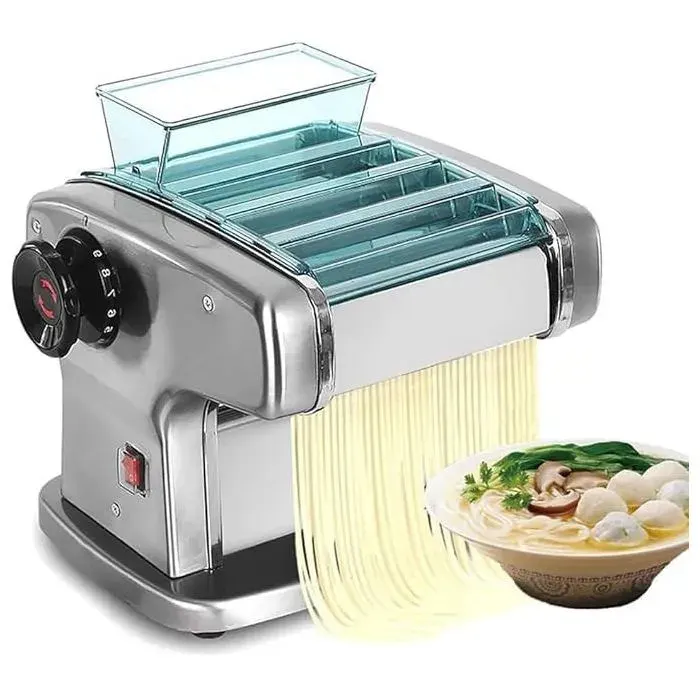 Machine À Pâtes Électrique 135W En Inox 3 Lames 25/4/9mm 9 Épaisseurs Pour Spaghetti Lasagnes Et Pâtes Fraîches