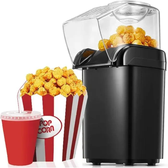 Machine à pop-corn électrique améliorée de 1200 W pop-corn rapide en 2 minutes pop-corn à air chaud Label