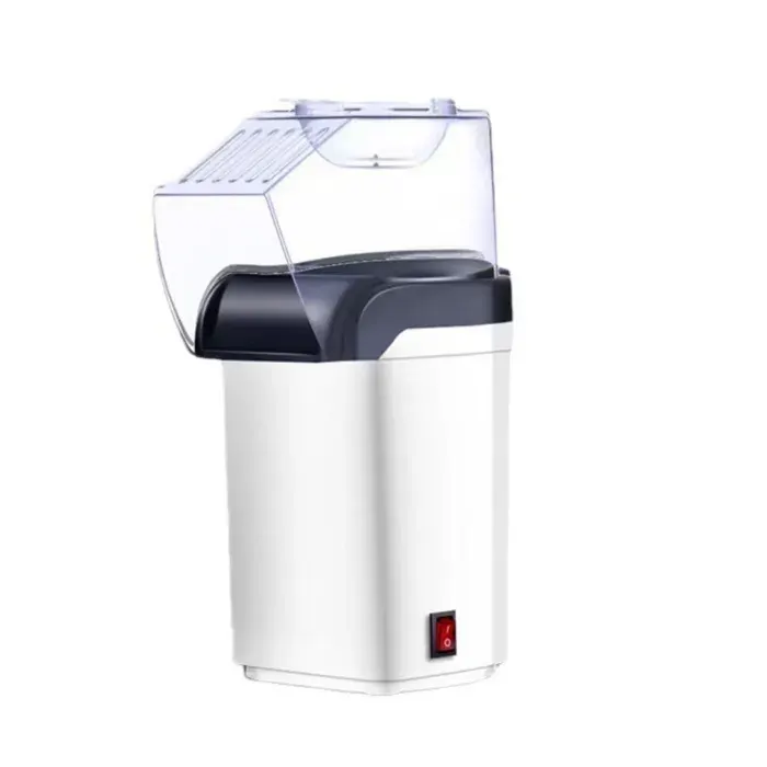 Machine à pop-corn électrique chauffage rapide et homogène couvercle transparent facile à nettoyer portable blanc