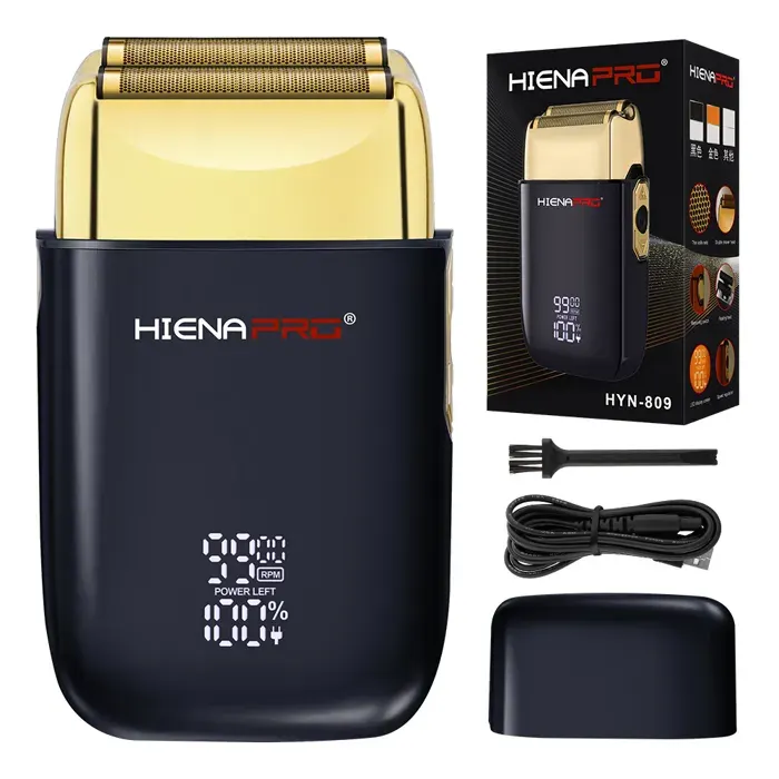 Machine à raser hommes rasoir électrique tondeuse à cheveux boîtier en métal Rechargeable Pro rasoir électrique-809 Noir