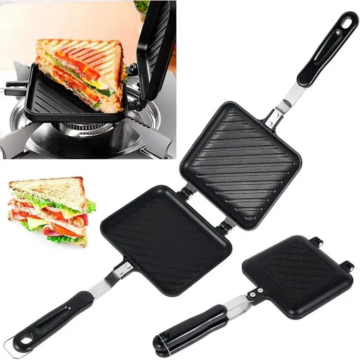 Machine À Sandwich Toastie Double Face Antiadhésive Grille-Pain Multifonction Pour La Maison LExtérieur Et Le Camping[PE660]
