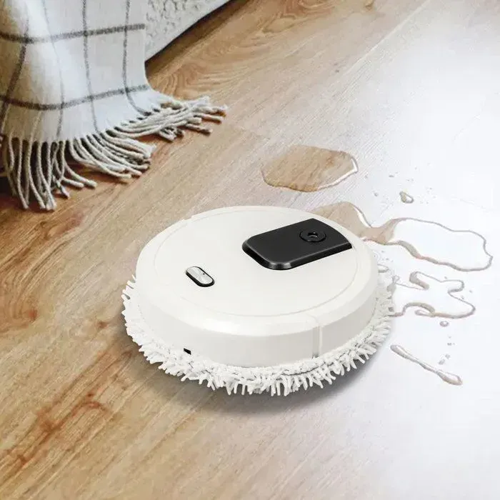 Machine de Nettoyage Automatique - ROBOT de Nettoyage de Plancher à Double Usage Sec et Humide - BALAI AUTOMATIQUE - Blanc