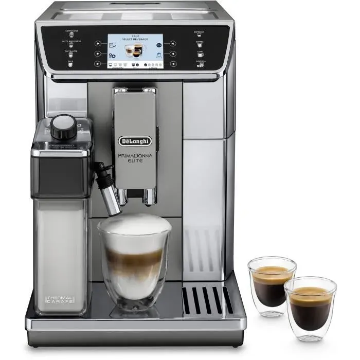 Machine expresso broyeur - DeLonghi - Primadonna elite - ECAM650.55.MS - 14 recettes - Gris