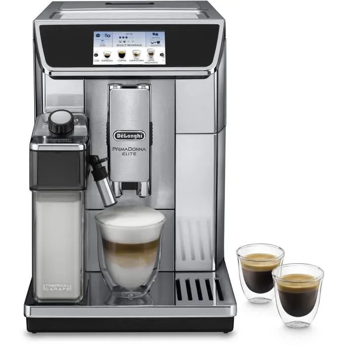 Machine expresso broyeur - DeLonghi - Primadonna elite - ECAM650.75.MS - 21 recettes - Inox
