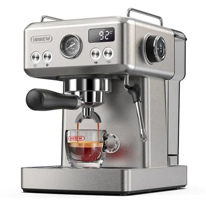 Machine Expresso Semi-automatique HiBREW H10A - Pression 20 Bars - Mousseur lait -Température Réglable - Pichet 350ml