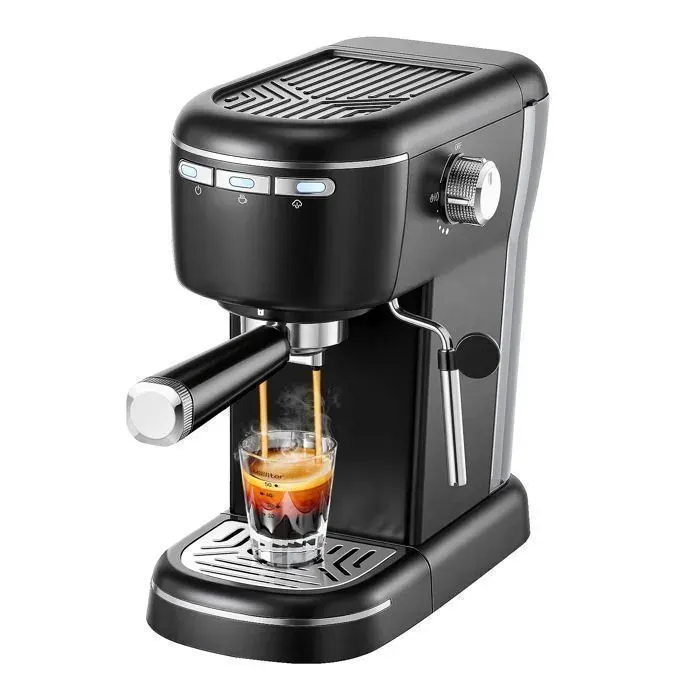 Machine expresso traditionnelle - 15 bars - 1.2 L - Noir - Buse vapeur