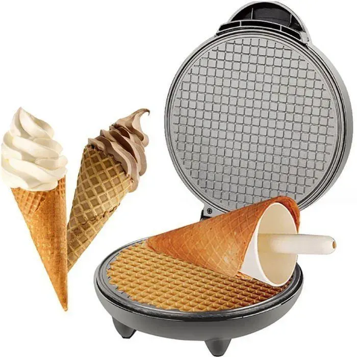 Machine Gaufres lectrique 3 en 1 1200W Pour Gaufres Biscuits et Cornets de Glace