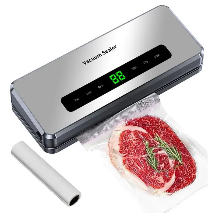 Machine Sous Vide 6 en 1 - Aspiration de 65 kPa bande de scellage de 30 mm 6 programmes pour aliments secs et humides écran LED