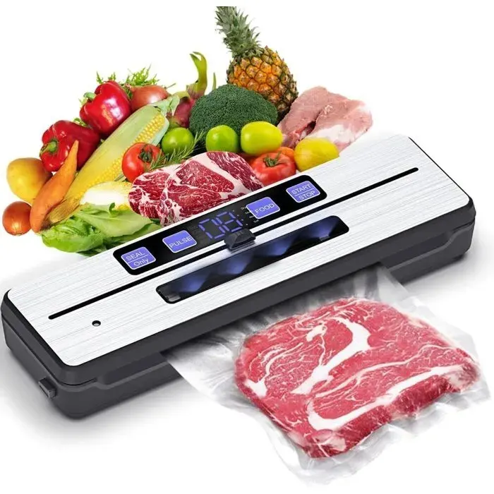 Machine Sous Vide - 8 en 1 écran tactile LED avec 15 sacs tuyau daccessoires et coupe-aliments intégré