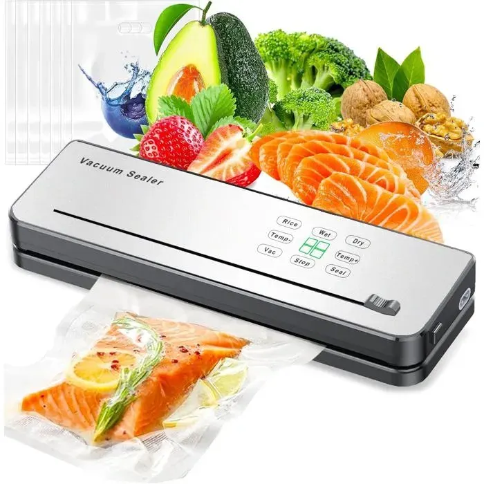 Machine Sous Vide Alimentaire 8 En 1 Avec Contrôle De La Température Coupe-Aliments Intégré Et Affichage Led Visible Pour La Conse