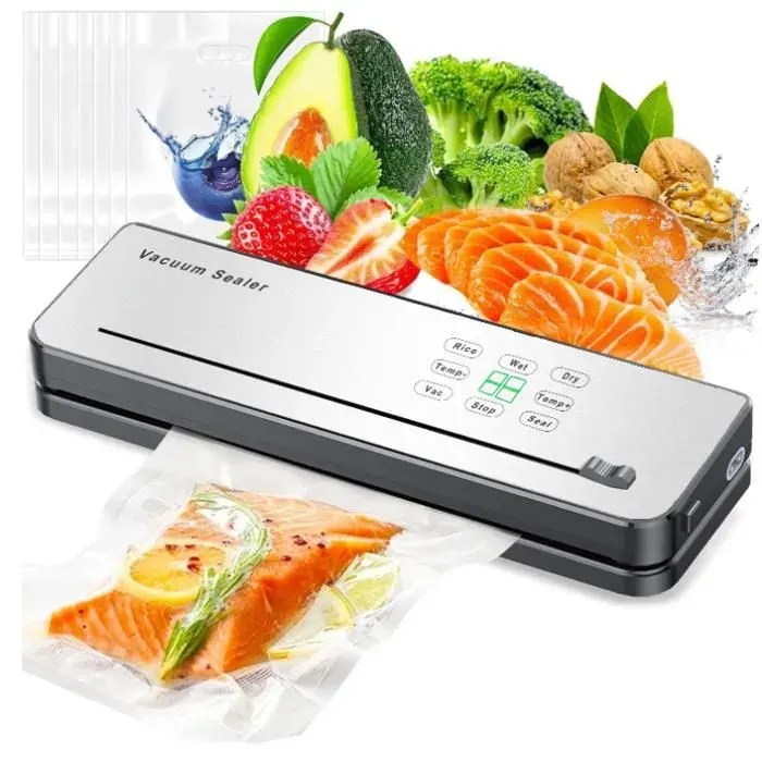 Machine Sous Vide Alimentaire 8 en 1 Avec Contrôle de la Température Coupe-Aliments Intégré et Affichage LED Visible Pour la