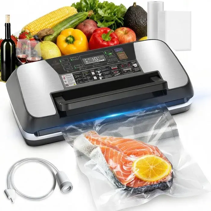 Machine Sous Vide Alimentaire 95 Kpa Appareil De Mise Sous Vide 12-En-1 Avec Double Soudure Système Easy-Lock
