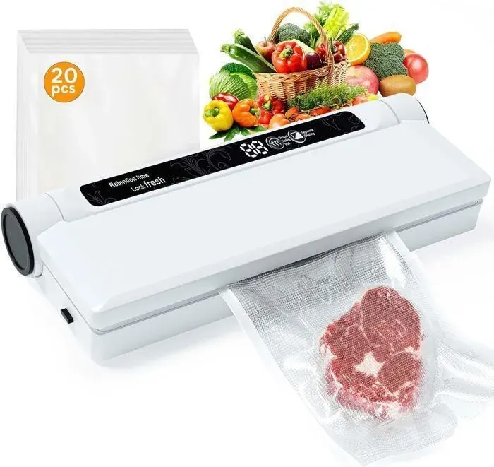 Machine Sous Vide Alimentaire Appareil de Mise Sous Vide pour Cuisson Sous Vide et Conservation Aliments Frais avec 20Sac à vide