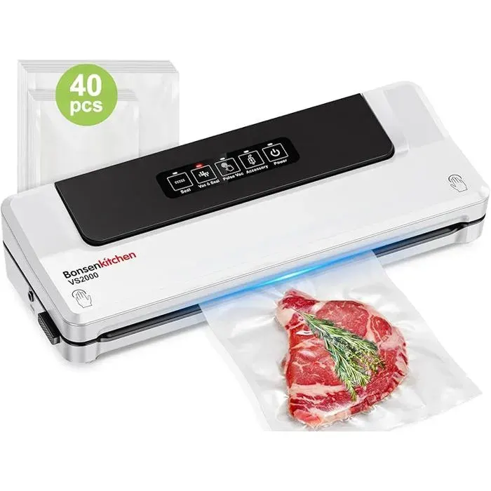 Machine sous vide alimentaire avec 40 sacs inclus pour cuisson sous vide et conservation SYSTEME DE MISE SOUS VIDE