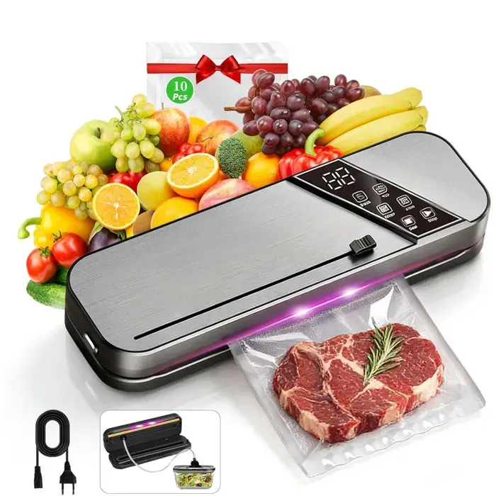 Machine sous vide alimentaire avec stérilisation UV15L/Min appareil mise sous vide professionnelscelleuse sous vide 5-en-1 avec 10