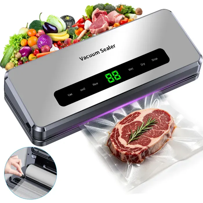 Machine sous vide Alimentaire - Mode de scellage 6 en 1 - 65kPa - scellage 30cm - Coupeur Intégré - Aliments Secs et Humides