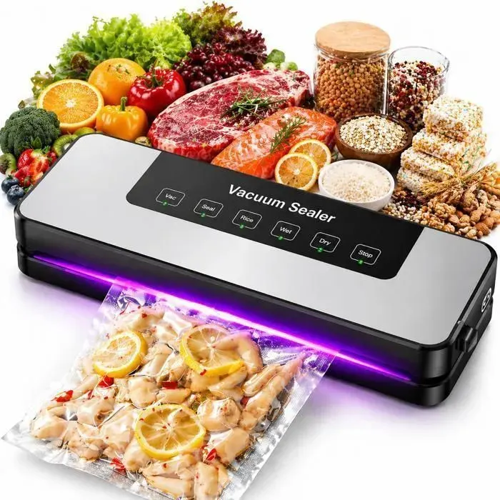 Machine Sous Vide Alimentaire puissance daspiration de 65 kPa 120 W conception étanche et sensible 6 modes