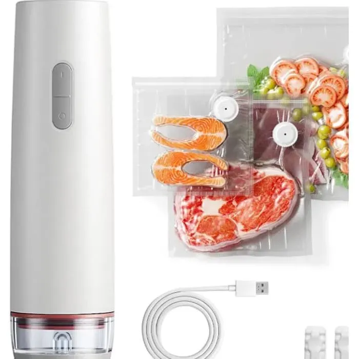 Machine Sous Vide Alimentaire Siolite Appareil Conservation avec 30 Sacs Réutilisables Blanc