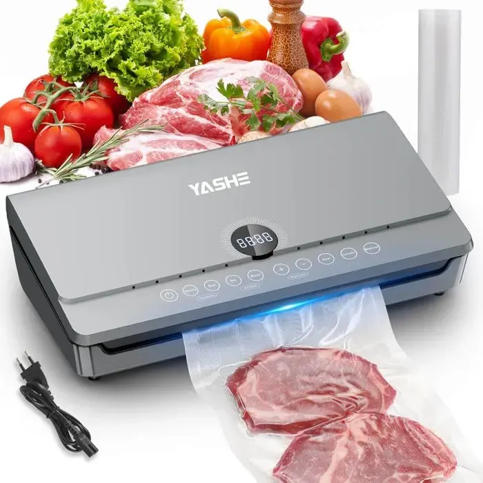 Machine sous vide alimentaire - YASHE - YASHE 80KPA - 80 KPA - 130 W - Couvercle magnétique — coloris Gris