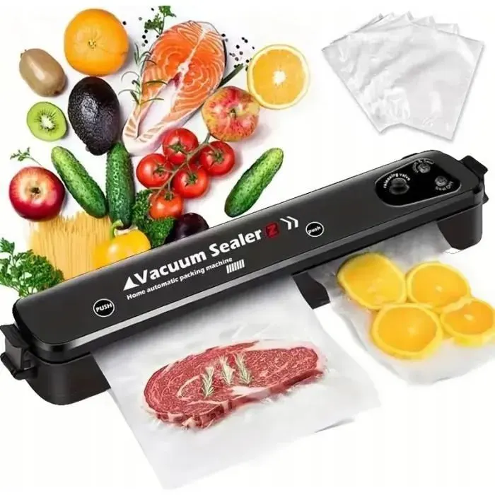 Machine Sous Vide AlimentaireAppareil de Mise Vide la Cuisine et la Conservation pour Aliments Viandes Lgumes10 Sac Sous — coloris Noire